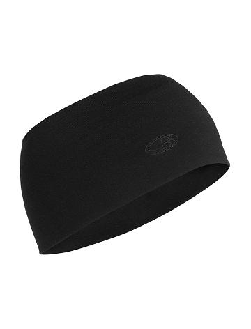 Men's Icebreaker Unisex Merino Chase Headband Black | CA 1868LISH